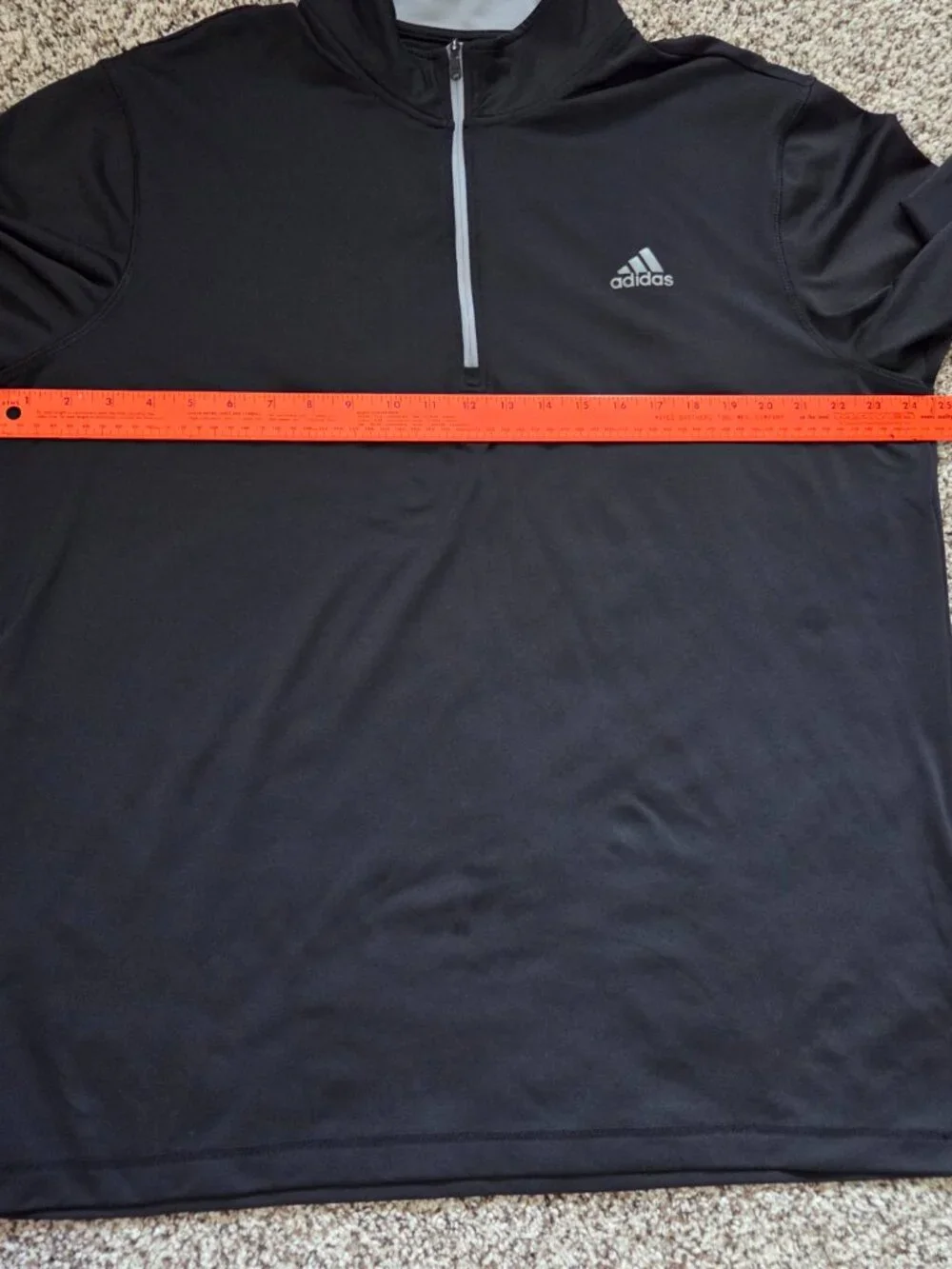 Adidas Golf 3-Stripe 1/4-Zip Performance Pullover Mens XL Black Gray Stretch